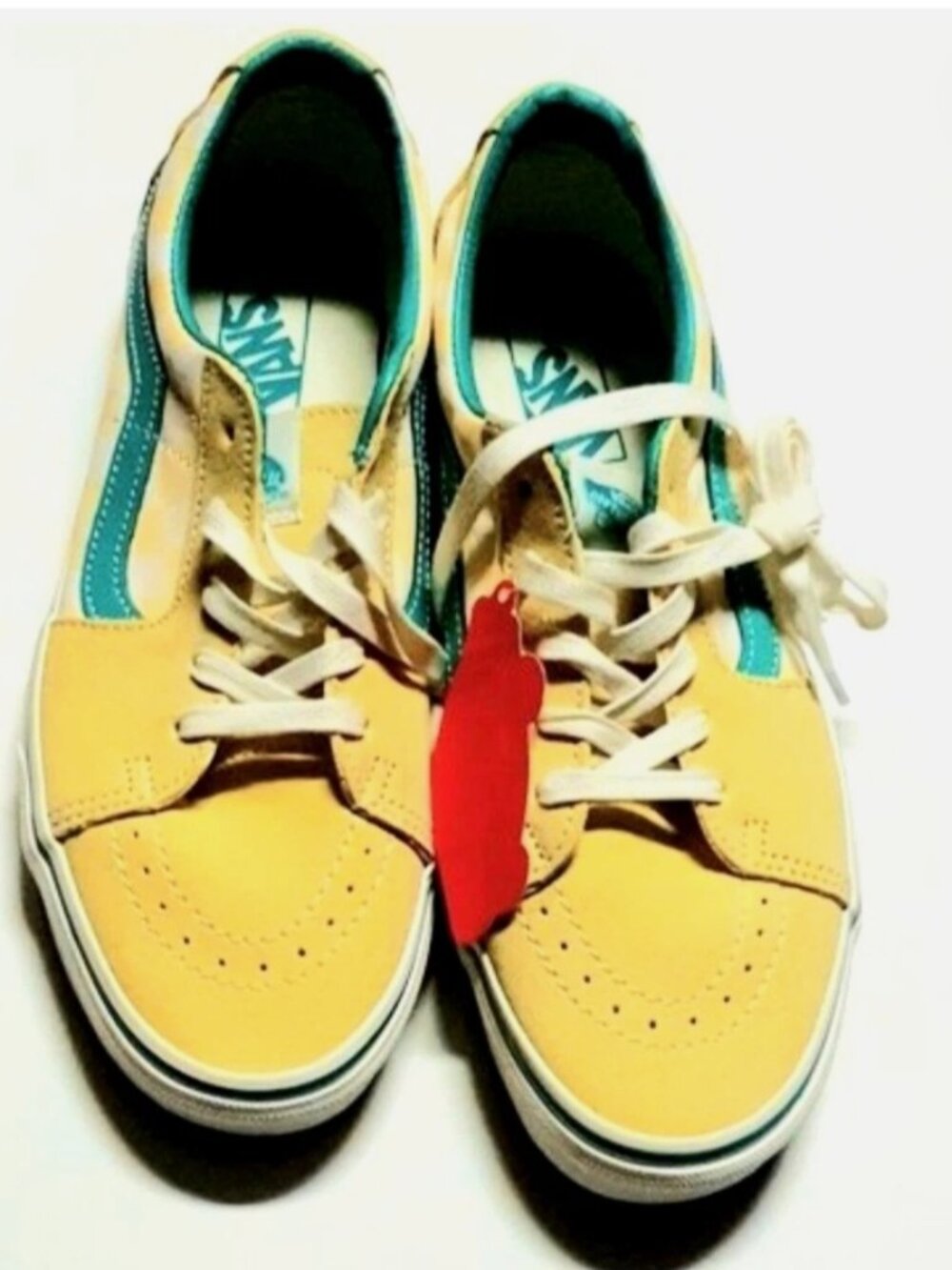 Vans Sk8 Low Yellow / Green Men's Leather Canvas Sneakers Size 9 NEW!